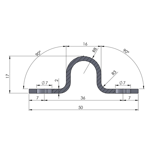 dessin technique rail coulissant